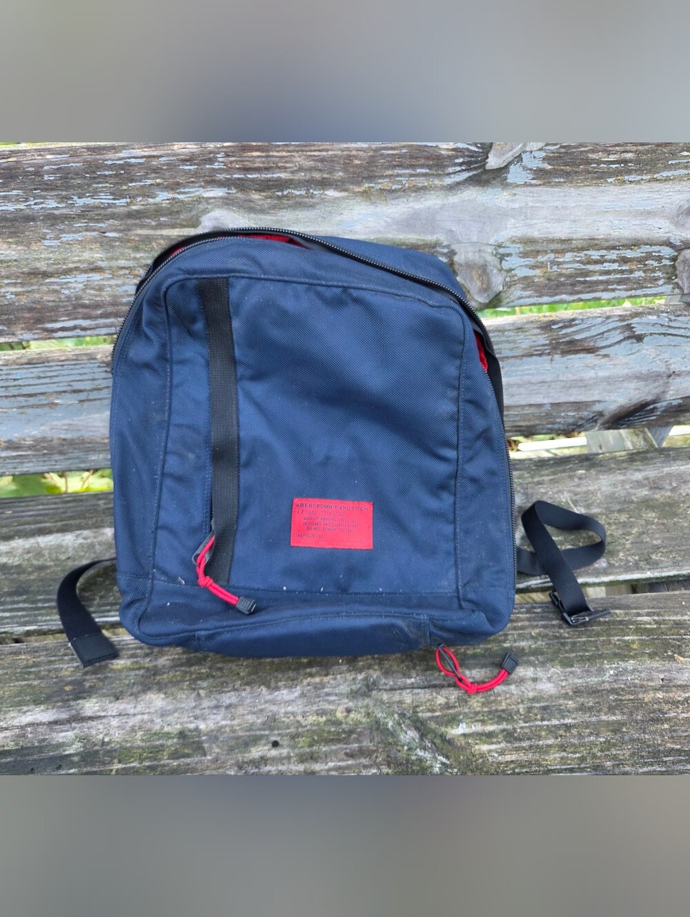 VTG Y2K Abercrombie & Fitch A-10 Tactical Sling Backpack Navy Red Crossbody Bag